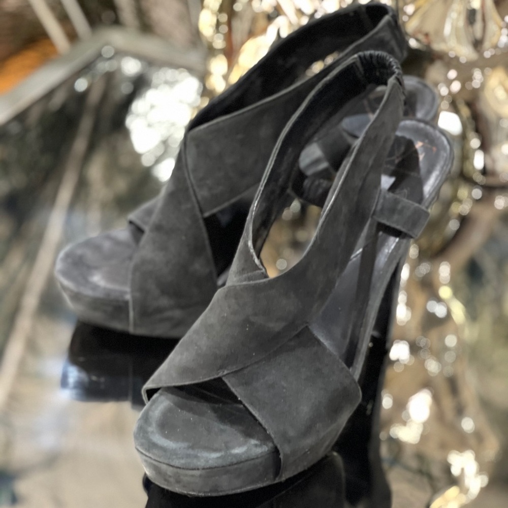 DVF Platform Slingback Suede Heels